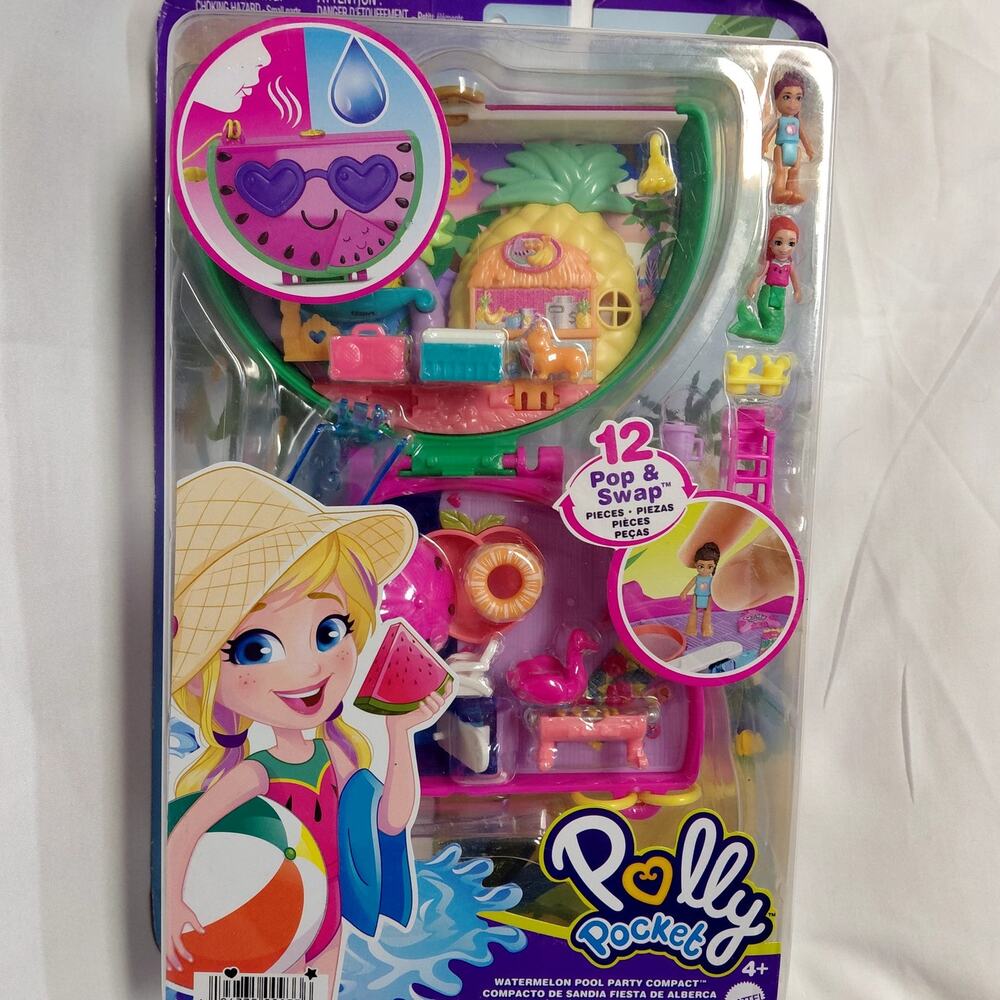 Mattel Polly Pocket Watermelon Pool Party Compact Playset NWT